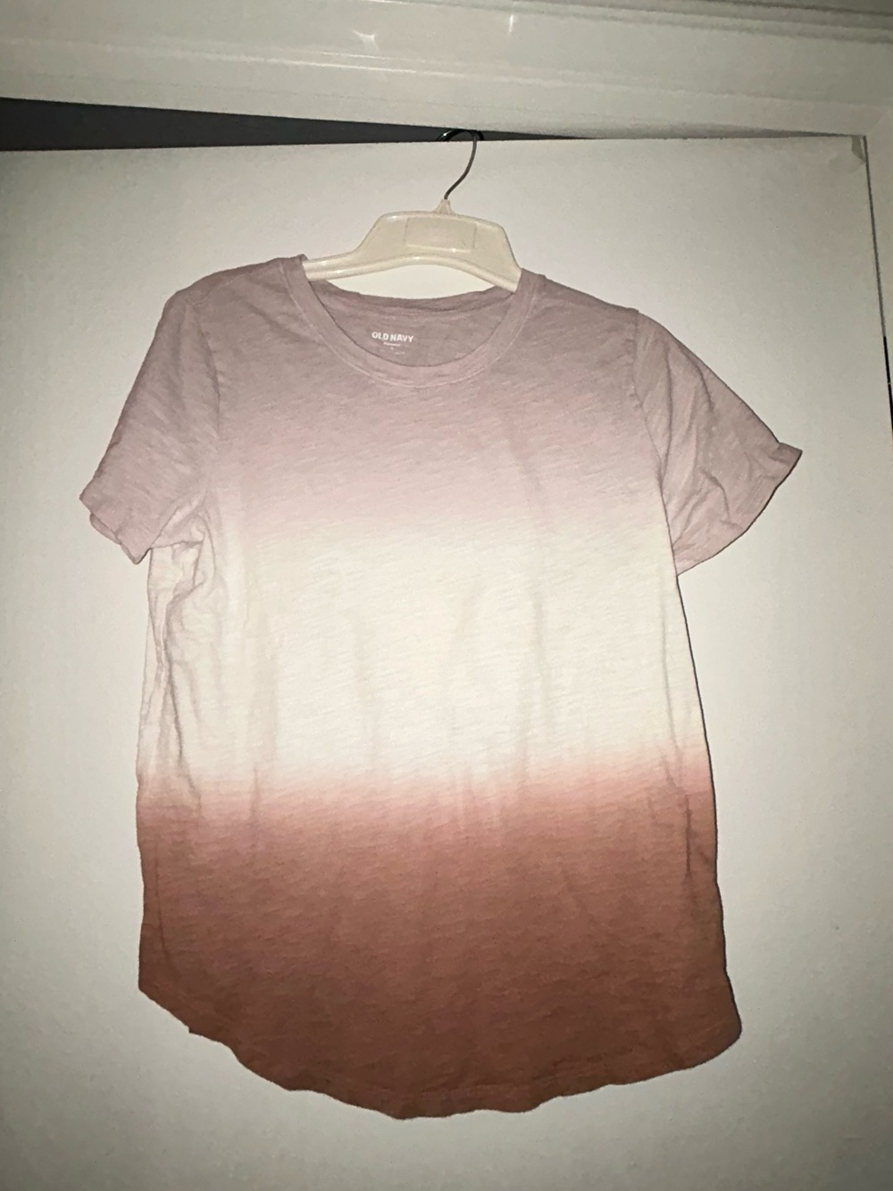 Old Navy Dip Dyed Pink Crew Neck Tee